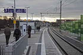 Bahnsteige nach dem Umbau 2013Blick Richtung Süden