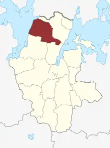 Lage des Kirke Hyllinge Sogn in der Lejre Kommune