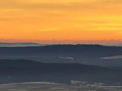 Maximale Fernsicht bis zum Mont Blanc in 295 km Entfernung