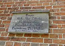 Großherzogtum Mecklenburg:Ortstafel in Lenzen(um 1888)