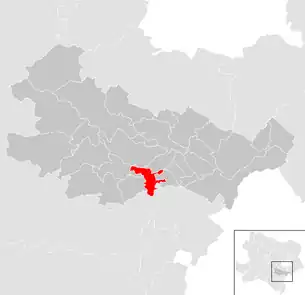 Lage der Gemeinde Leobersdorf im Bezirk Baden (anklickbare Karte)