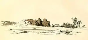 Südost-Ansicht der Überreste der Lepsius-I-Pyramide(Karl Richard Lepsius, 1842)