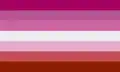 Pinke Lesben-Fahne, die von der Lippenstift-Fahne von 2010 abgeleitet wurde