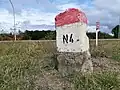 Kilometerstein bei Leudelange