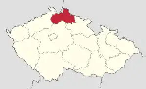 Lage von Liberecký kraj   in Tschechien (anklickbare Karte)