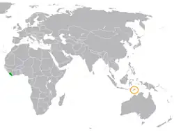 Lage von Liberia und Osttimor