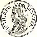 Libussa, Königin der Goten – Phantasieporträt aus dem Promptuarii Iconum Insigniorum (1553) des Guillaume Rouillé