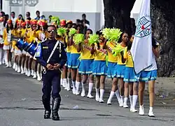 Schulflagge des Liceu Canossa Comoro