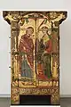Reliquienschrank, ehem. Liebfrauenkirche, Eiche, vergoldet, bemalt nach byzantinischen Vorbildern mit der Verkündigung Mariens, Niedersachsen, 2. Viertel 13. Jahrhundert, Kulturstiftung Sachsen-Anhalt, Domschatz Halberstadt