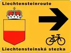 Beschilderung des Liechtenstein-Radweg