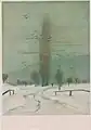 Winterabend Postkarte des Kulturbundes Magdeburg 1946