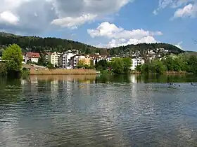 Ansicht von der Dietiker Seite der Limmat auf Oetwil an der Limmat