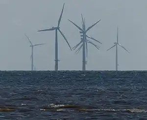 Offshore-Windpark Lincs hinter dem Offshore-Windpark Lynn and Inner Dowsing
