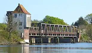 Schleibrücke Anlage der DB mit Landesstraße 283, aus Nordwest
