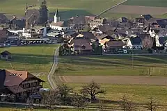 Linden (BE) – Ortskern von Südosten