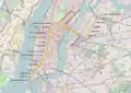 Darstellung des Wegs der Linie W in Queens und Manhattan
