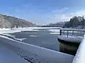 Überlauf - Blick über  die Talsperre nach Osten