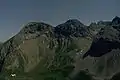 Linkerskopf und Rotgundspitze vom Kleinen Rappenkopf, unterhalb die Rappenseehütte