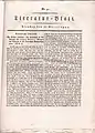 1. Seite Literatur-Blatt 1821