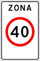 Zeichen 542:Beginn einer Tempo-40-Zone