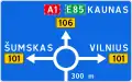 Zeichen 602:Kreisverkehr­wegweiser