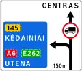Zeichen 603:Wegweiser in geschlossenen Ortschaften