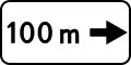 Zeichen 802:100 Meter nach rechts