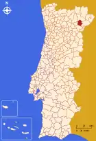 Position des Kreises Alfândega da Fé
