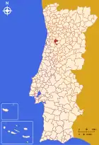 Position des Kreises Oliveira de Frades