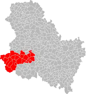 Lage des Gemeindeverbandes im Département Yonne