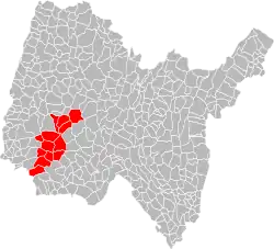 Lage der CC Centre Dombes im Département Ain