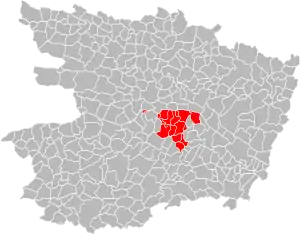 Lage der CC Loire Aubance im Département Maine-et-Loire