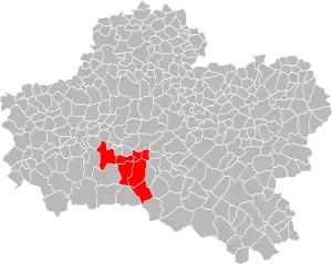 Lage der CC Val Sol im Département Loiret