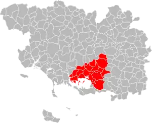 Lage der Vannes agglo im Département Morbihan