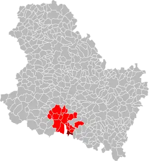 Lage des Gemeindeverbandes im Département Yonne