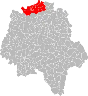 Lage der CC de Racan im Département Indre-et-Loire