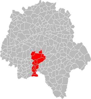Lage der CC de Sainte-Maure-de-Touraine im Département Indre-et-Loire