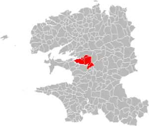 Lage der CC de l’Aulne Maritime im Département Finistère