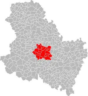 Lage des Gemeindeverbandes im Département Yonne