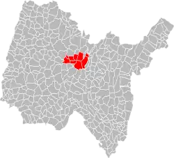 Lage der CC de la Vallière im Département Ain