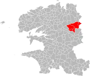 Lage der CC des Monts d’Arrée im Département Finistère