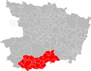 Lage der CA du Choletais im Département Maine-et-Loire