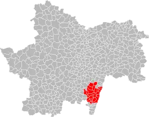 Lage des Gemeindeverbandes im Département Saône-et-Loire