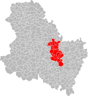 Lage des Gemeindeverbandes im Département Yonne
