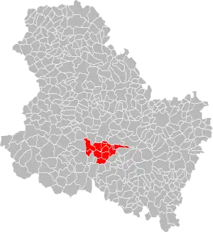 Lage des Gemeindeverbandes im Département Yonne