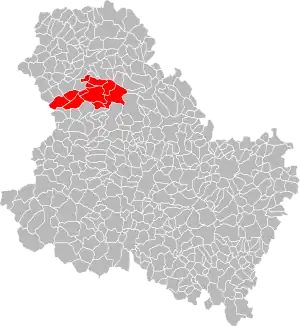 Lage des Gemeindeverbandes im Département Yonne