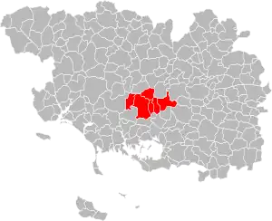Lage der Communauté de communes du Loc’h im Département Morbihan