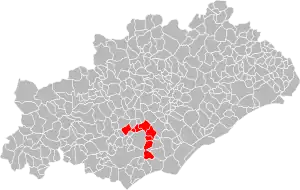 Lage der CC du Pays de Thongue im Département Hérault