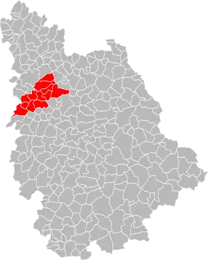 Lage der CC du Mirebalais im Département Vienne