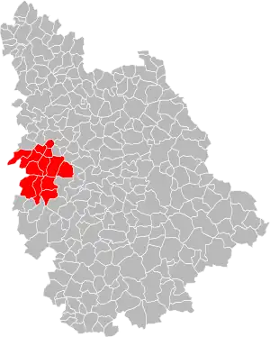 Lage der CC du Vouglaisien im Département Vienne